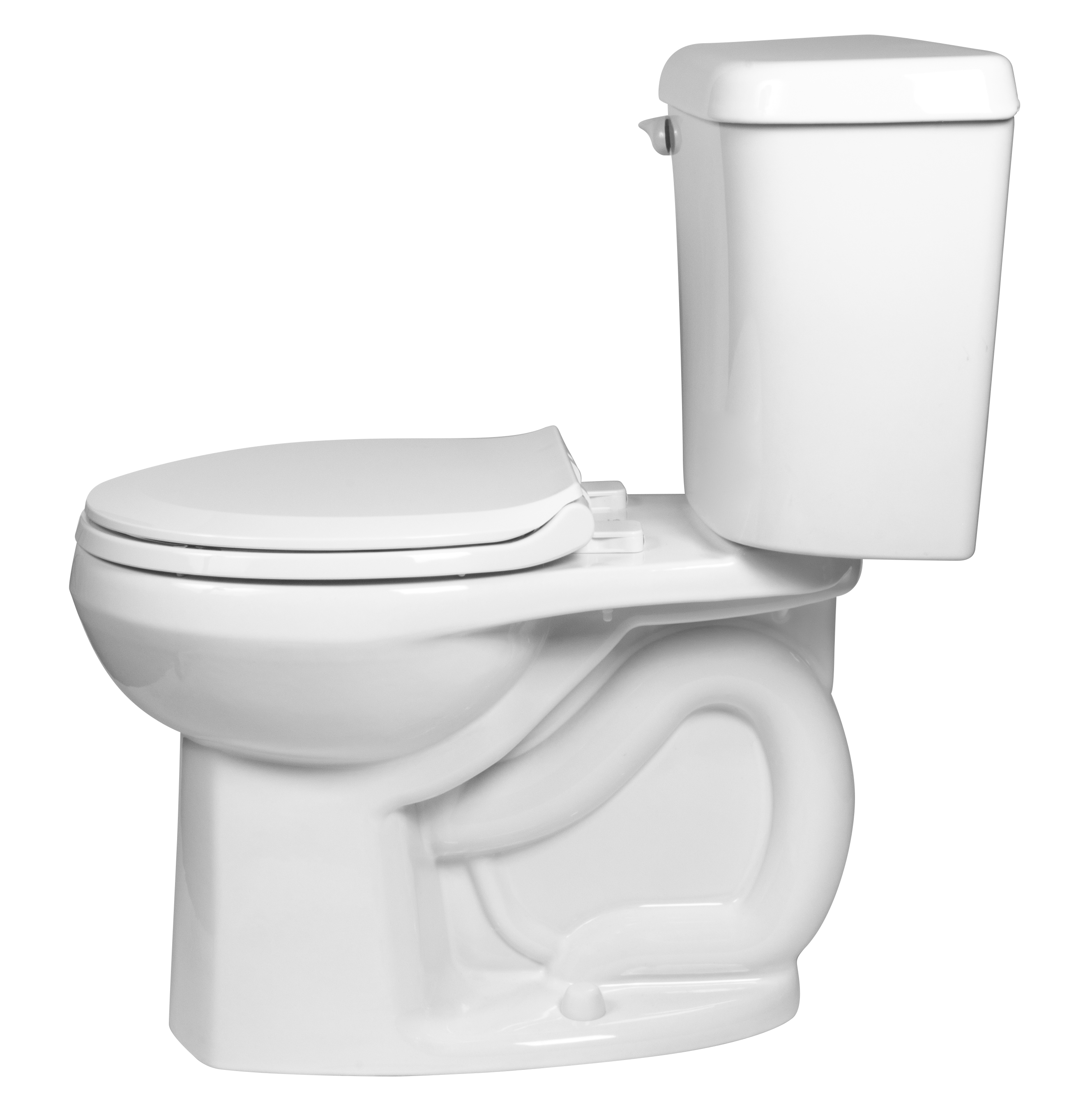 Toilette complète Marina, 2 pièces, 1,28 gpc/4,8 lpc, à cuvette au devant rond à hauteur de chaise et réservoir avec doublure, avec siège